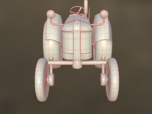 old tractor low poly game ready 3D Модель