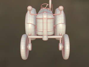 old tractor low poly game ready 3D Model