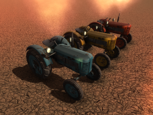 old tractor low poly game ready 3D Модель