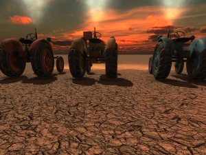 old tractor low poly game ready 3D Model