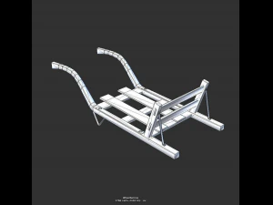 old wheel barrow low poly game ready 3D Model