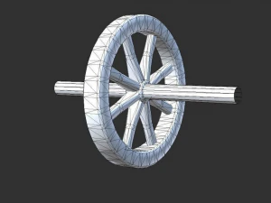 old wheel barrow low poly game ready 3D Model