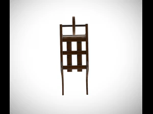 old wheel barrow low poly game ready 3D Model