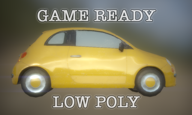 small car low poly game ready 3Dモデル .c4d .max .obj .3ds .fbx .stl .blend 