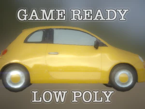 small car low poly game ready 3D Model