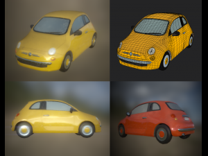 small car low poly game ready 3Dモデル
