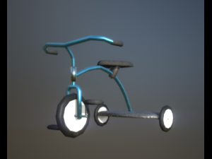 tricycle low poly game ready Modèle 3D
