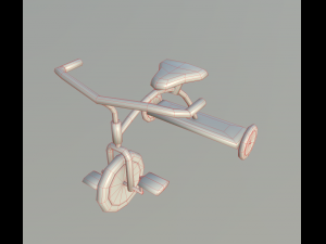 tricycle low poly game ready Modèle 3D
