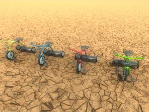 tricycle low poly game ready 3D Model