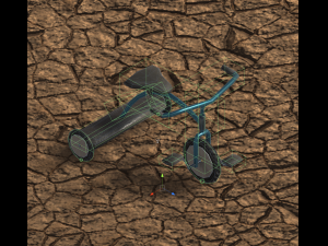 tricycle low poly game ready Modèle 3D