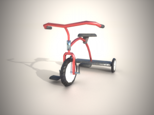 tricycle low poly game ready Modèle 3D