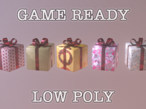 3D model Low poly - Cute Gift Box VR / AR / low-poly