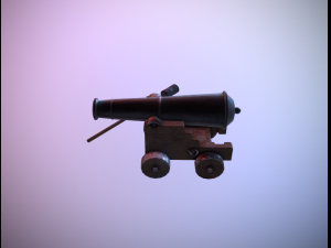 shooting old cannon low poly game ready 3D Модель