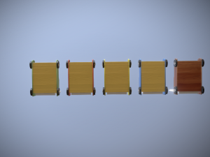 pushing cart toy low poly game ready Model 3D