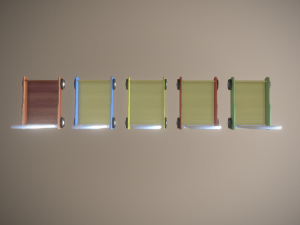 pushing cart toy low poly game ready Model 3D
