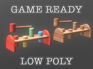 hammering toy low poly game ready 3D Model