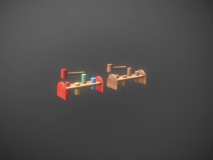 hammering toy low poly game ready 3D Model