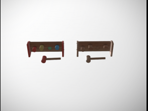 hammering toy low poly game ready Model 3D