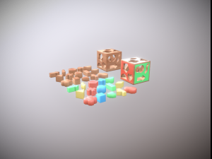 block box toy low poly game ready 3D Модель