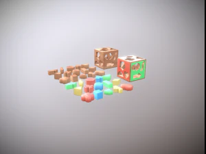 block box toy low poly game ready 3D Model