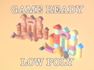 toy blocks display low-poly 3D Model