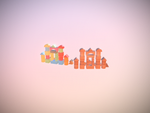 toy blocks display low-poly 3D मॉडल