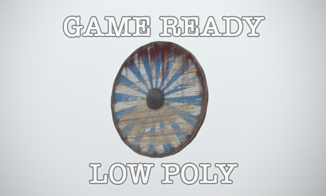 viking medieval shield 3x colors game ready low poly 3D-Modell .c4d .max .obj .3ds .fbx .stl .blend 