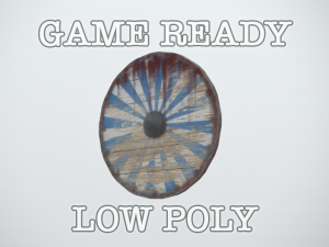 viking medieval shield 3x colors game ready low poly 3D Model