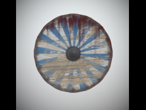 viking medieval shield 3x colors game ready low poly 3D-Modell