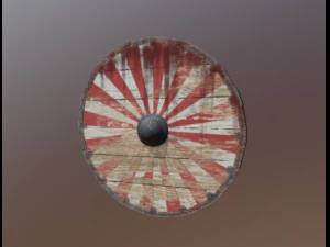 viking medieval shield 3x colors game ready low poly 3D Model