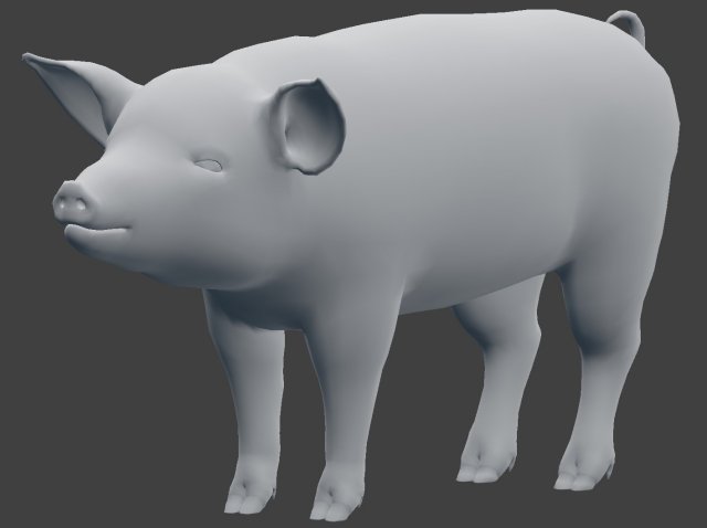 pig model 3D Model .c4d .max .obj .3ds .fbx .stl .blend 