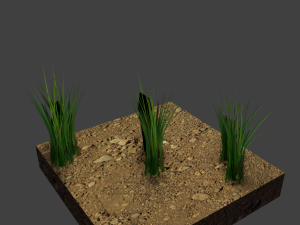 realistic low poly grass 3D Model