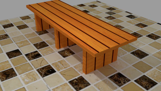 realistic low poly dining table 3D Model .c4d .max .obj .3ds .fbx .stl .blend 
