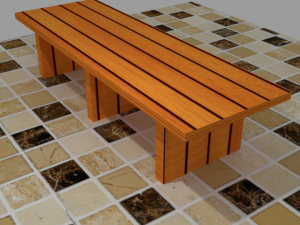realistic low poly dining table 3D Model