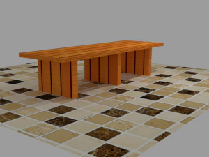 realistic low poly dining table 3D Model