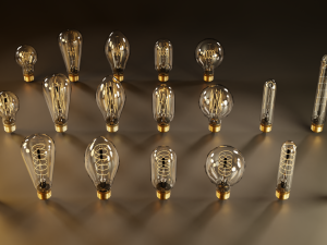 low poly antique light bulbs 3D 모델