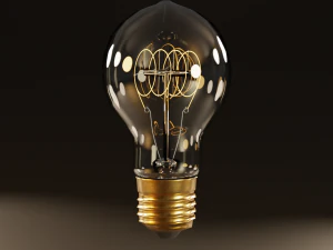 low poly antique light bulbs 3D Model