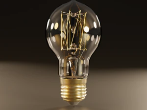 low poly antique light bulbs 3D Model