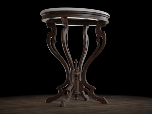 antique pedestal table 001 3D 모델