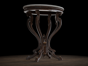 antique pedestal table 001 Modello 3D
