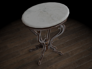 antique pedestal table 001 Modello 3D