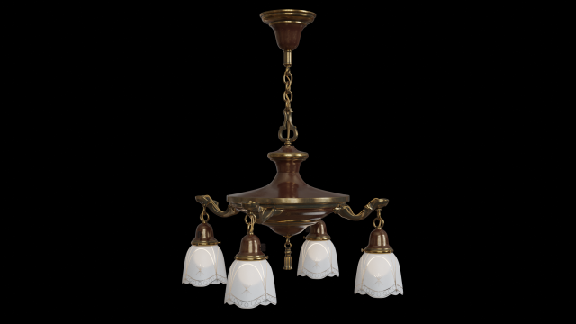 antique hanging pan lamp 3D Model .c4d .max .obj .3ds .fbx .stl .blend