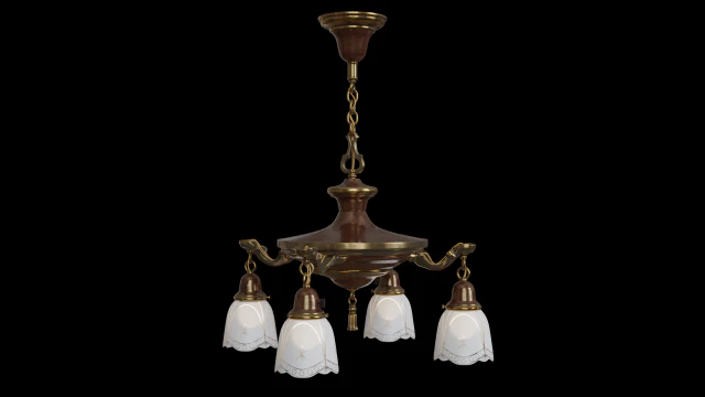antique hanging pan lamp 3D Model .c4d .max .obj .3ds .fbx .stl .blend 