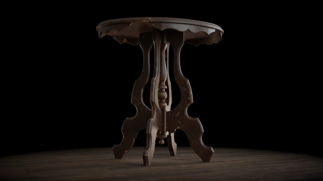 antique pedestal table 002 3D Model .c4d .max .obj .3ds .fbx .stl .blend