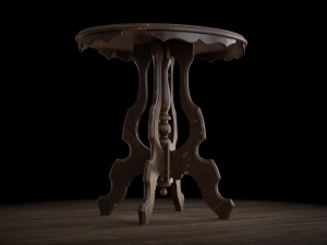 antique pedestal table 002 3D Model