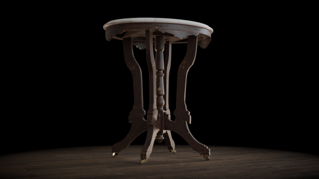 antique pedestal table 003 3D Model .c4d .max .obj .3ds .fbx .stl .blend