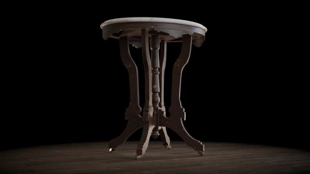 antique pedestal table 003 3D Model .c4d .max .obj .3ds .fbx .stl .blend 