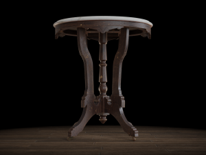 antique pedestal table 003 3D Model