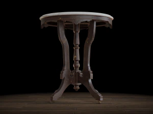 antique pedestal table 003 3D Model