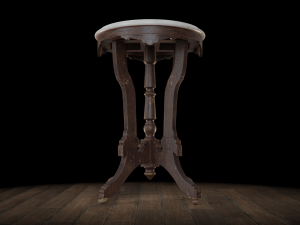 antique pedestal table 003 3D Model